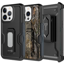Load image into Gallery viewer, Apple iPhone 14 Pro Case Holster Belt Clip Phone Cover w/ Card Holder & Kick Stand