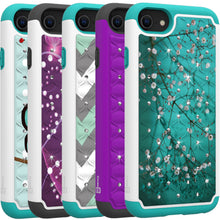 Load image into Gallery viewer, Apple iPhone SE 2022 / iPhone SE 2020 / iPhone 8 / iPhone 7 Case - Rhinestone Bling Hybrid Phone Cover - Aurora Series