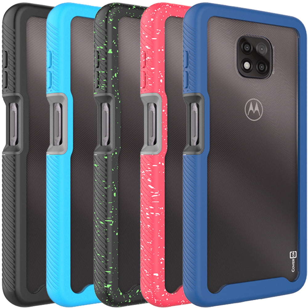 CoverON Motorola Moto G8 Power Case Heavy Duty Full Body Slim Fit  Shockproof Clear Phone Cover - EOS Series 