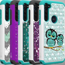 Load image into Gallery viewer, Motorola Moto G Stylus Case - Rhinestone Bling Hybrid Phone Cover - Aurora Series