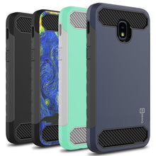 Load image into Gallery viewer, Samsung Galaxy J3 2018 / Express Prime 3 / J3 Star / J3 Prime 2 / Amp Prime 3 / Eclipse 2 / J3 Aura / J3 Orbit / Achieve Case - Hybrid Phone Cover with Carbon Fiber Accents - Arc Series