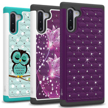 Load image into Gallery viewer, Samsung Galaxy Note 10 Case - Rhinestone Bling Hybrid Phone Cover - Aurora Series