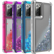 Load image into Gallery viewer, Samsung Galaxy Note 20 Clear Liquid Glitter Case - Full Body Tough Military Grade Shockproof Phone Cover