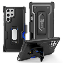 Load image into Gallery viewer, Samsung Galaxy S22 Ultra 5G Case - Heavy Duty Card Holder Belt Clip Holster Cover