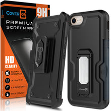 Load image into Gallery viewer, Apple iPhone SE 2022 / SE 2020 / 8 Case Holster Belt Clip Phone Cover w/ Card Holder & Kick Stand