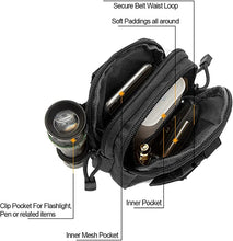 Load image into Gallery viewer, CoreLife Tactical Molle EDC Pouch Compact 1000D Multipurpose Nylon Utility Gadget Belt Waist Hiking Bag with Cell Phone Holster Holder Military Grade