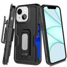 Load image into Gallery viewer, Apple iPhone 14 Plus Case Holster Belt Clip Phone Cover w/ Card Holder & Kick Stand