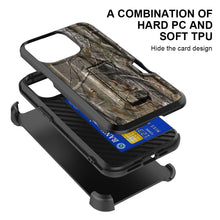 Load image into Gallery viewer, Apple iPhone 14 Pro Case Holster Belt Clip Phone Cover w/ Card Holder & Kick Stand