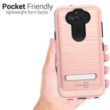 Load image into Gallery viewer, LG Aristo 5 / Aristo 5+ Plus Case - Metal Kickstand Hybrid Phone Cover - SleekStand Series