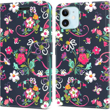 Load image into Gallery viewer, Apple iPhone 12 Mini Wallet Case - RFID Blocking Leather Folio Phone Pouch - CarryALL Series