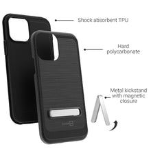 Load image into Gallery viewer, Apple iPhone 12 Pro / iPhone 12 Case - Metal Kickstand Hybrid Phone Cover - SleekStand Series