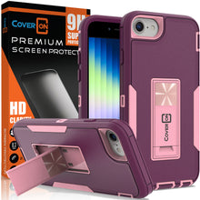 Load image into Gallery viewer, Apple iPhone SE 2022 / SE 2020 / 8 Case Heavy Duty Rugged Phone Cover w/ Kickstand