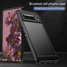 Load image into Gallery viewer, Google Pixel 7 Pro Case Slim TPU Phone Cover w/ Carbon Fiber