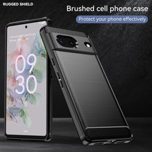 Load image into Gallery viewer, Google Pixel 7 Case Slim TPU Phone Cover w/ Carbon Fiber
