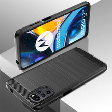 Load image into Gallery viewer, Motorola Moto G22 Case Slim TPU Phone Cover w/ Carbon Fiber