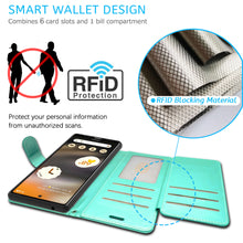 Load image into Gallery viewer, Google Pixel 6a Wallet Case RFID Blocking Leather Folio Phone Pouch