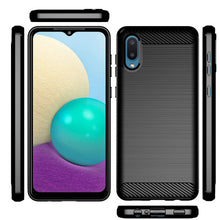 Load image into Gallery viewer, Samsung Galaxy A02 / Galaxy M02 Slim Soft Flexible Carbon Fiber Brush Metal Style TPU Case