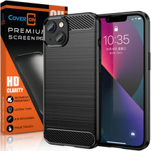 Load image into Gallery viewer, Apple iPhone 14 Case Slim TPU Phone Cover w/ Carbon Fiber
