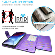 Load image into Gallery viewer, Motorola Moto G Power 2021 Wallet Case - RFID Blocking Leather Folio Phone Pouch - CarryALL Series