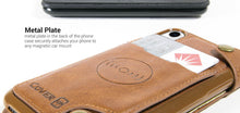 Load image into Gallery viewer, iPhone XS Max Wallet Phone Case, Vegan Leather Phone Cover with Detachable Credit Card Holder, Car Mount Compatible - Scout Series