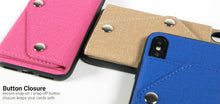 Load image into Gallery viewer, iPhone XS / iPhone X Wallet Case Pocket Pouch Credit Card Holder Fabric-Backed Phone Cover - Pocket Pouch Series