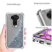 Load image into Gallery viewer, LG Phoenix 5 / Fortune 3 Clear Liquid Glitter Case - Full Body Tough Military Grade Shockproof Phone Cover