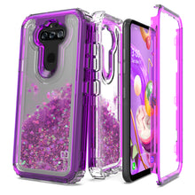 Load image into Gallery viewer, LG Phoenix 5 / Fortune 3 Clear Liquid Glitter Case - Full Body Tough Military Grade Shockproof Phone Cover