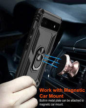 Load image into Gallery viewer, Google Pixel 6a Case with Metal Ring Kickstand