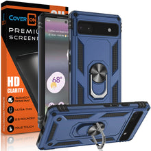 Load image into Gallery viewer, Google Pixel 6a Case with Metal Ring Kickstand