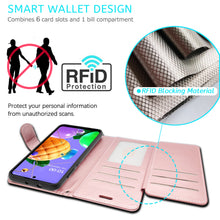 Load image into Gallery viewer, LG K52 / K62 / Q52 Wallet Case - RFID Blocking Leather Folio Phone Pouch - CarryALL Series