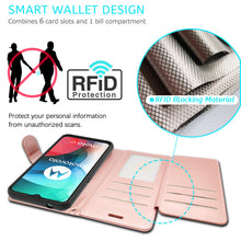 Load image into Gallery viewer, Motorola Moto E7 Wallet Case - RFID Blocking Leather Folio Phone Pouch - CarryALL Series