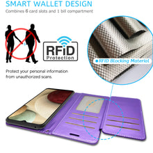Load image into Gallery viewer, Samsung Galaxy A12 Wallet Case - RFID Blocking Leather Folio Phone Pouch - CarryALL Series