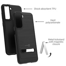Load image into Gallery viewer, Samsung Galaxy S21 Case - Metal Kickstand Hybrid Phone Cover - SleekStand Series