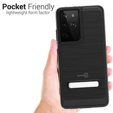 Load image into Gallery viewer, Samsung Galaxy S21 Ultra Case - Metal Kickstand Hybrid Phone Cover - SleekStand Series