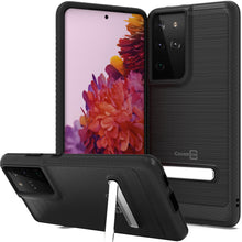 Load image into Gallery viewer, Samsung Galaxy S21 Ultra Case - Metal Kickstand Hybrid Phone Cover - SleekStand Series