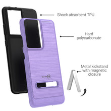 Load image into Gallery viewer, Samsung Galaxy S21 Ultra Case - Metal Kickstand Hybrid Phone Cover - SleekStand Series