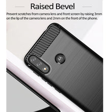 Load image into Gallery viewer, Motorola Moto E7 Power Slim Soft Flexible Carbon Fiber Brush Metal Style TPU Case