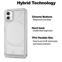 Load image into Gallery viewer, Nothing Phone 1 Clear Hybrid Slim Hard Back TPU Case Chrome Buttons