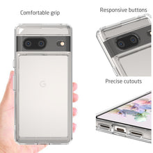 Load image into Gallery viewer, Google Pixel 7 Clear Hybrid Slim Hard Back TPU Case Chrome Buttons