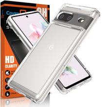 Load image into Gallery viewer, Google Pixel 7 Clear Hybrid Slim Hard Back TPU Case Chrome Buttons