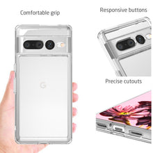 Load image into Gallery viewer, Google Pixel 7 Pro Clear Hybrid Slim Hard Back TPU Case Chrome Buttons