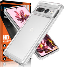 Load image into Gallery viewer, Google Pixel 7 Pro Clear Hybrid Slim Hard Back TPU Case Chrome Buttons