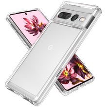 Load image into Gallery viewer, Google Pixel 7 Pro Clear Hybrid Slim Hard Back TPU Case Chrome Buttons