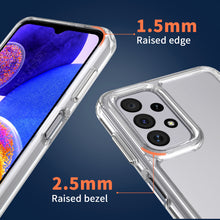 Load image into Gallery viewer, Samsung Galaxy A23 Clear Hybrid Slim Hard Back TPU Case Chrome Buttons