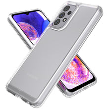 Load image into Gallery viewer, Samsung Galaxy A23 Clear Hybrid Slim Hard Back TPU Case Chrome Buttons