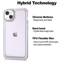 Load image into Gallery viewer, Apple iPhone 14 Plus Clear Hybrid Slim Hard Back TPU Case Chrome Buttons