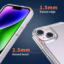 Load image into Gallery viewer, Apple iPhone 14 Clear Hybrid Slim Hard Back TPU Case Chrome Buttons