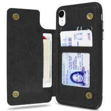 Load image into Gallery viewer, iPhone XR Wallet Case Premium Vegan Leather Credit Card Holder Phone Cover - DayTripper Series