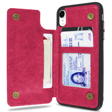 Load image into Gallery viewer, iPhone XR Wallet Case Premium Vegan Leather Credit Card Holder Phone Cover - DayTripper Series