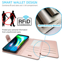 Load image into Gallery viewer, Motorola Moto G9 / Moto G9 Play Wallet Case - RFID Blocking Leather Folio Phone Pouch - CarryALL Series